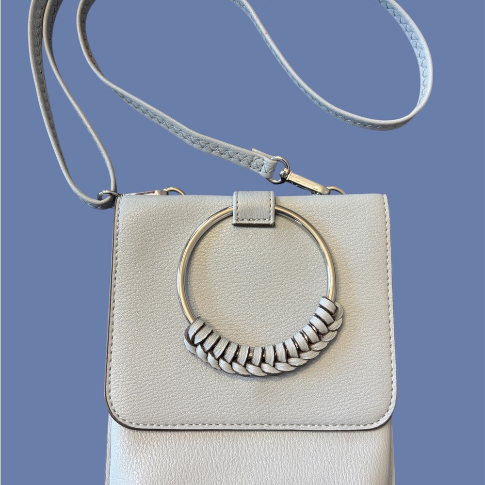 Collection XIIX Cream Crossbody Bag with Gold Ring Accent